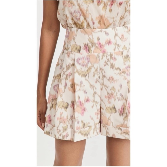 Rebecca Taylor Gloria Fleur Hollywood High-Waist Pleated Floral Print Shorts NEW - Picture 4 of 14